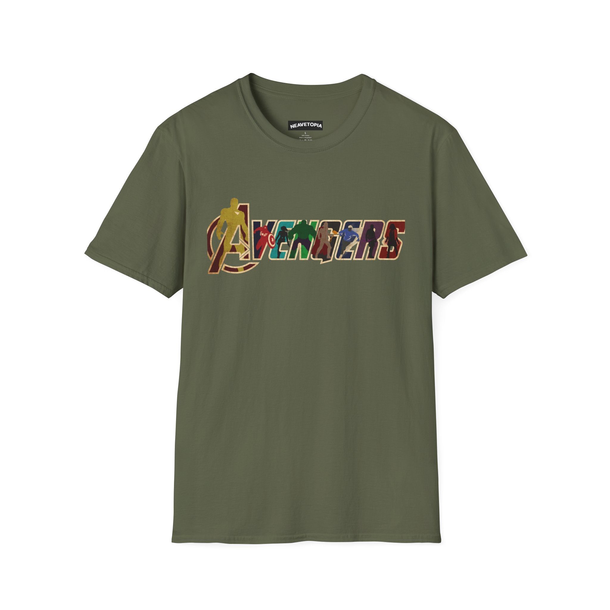Avengers Logo T-Shirt — Marvel Hero Collage Graphic Tee