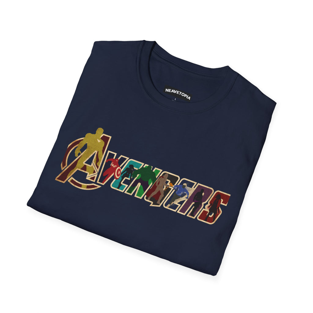 Avengers Logo T-Shirt — Marvel Hero Collage Graphic Tee
