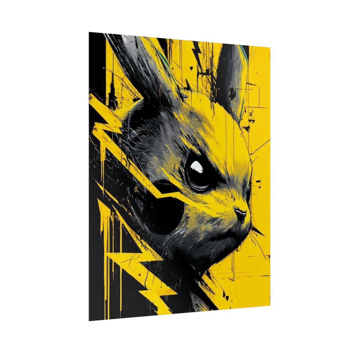 Elektrisches Pika-Kunstposter – Gelber Blitz Anime-Wanddruck