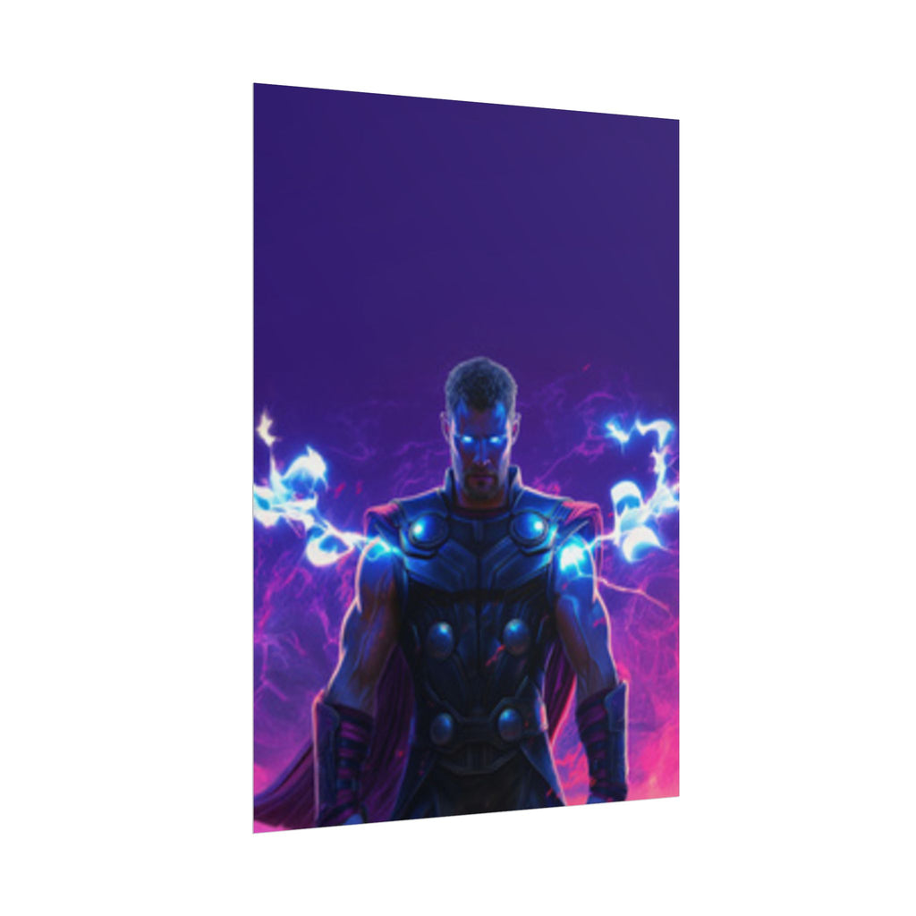Thor Lightning Poster — Marvel Vibrant Superhero Wall Art (Rolled Poster)