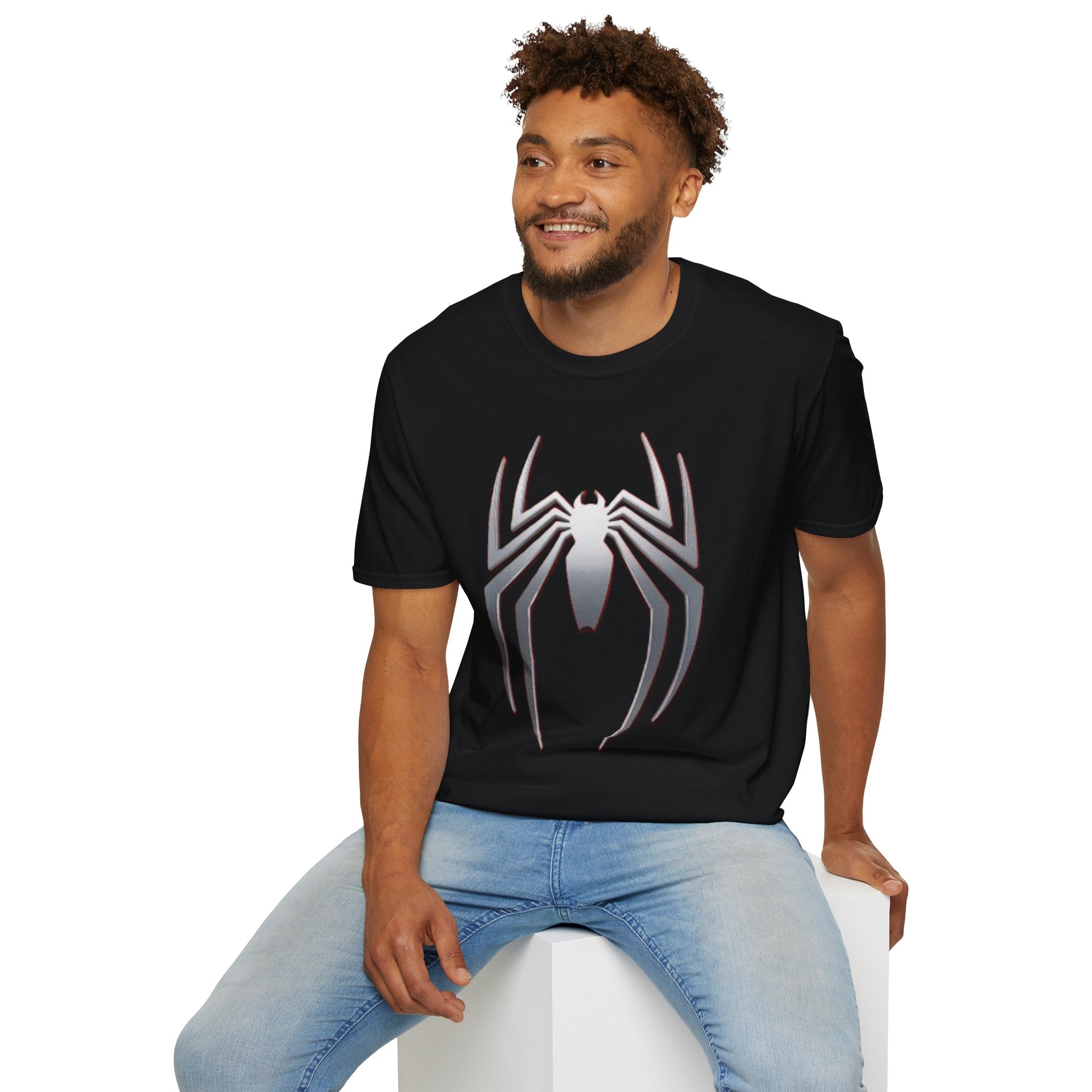 Black Spiderman Emblem T-Shirt | Spider Logo Tee