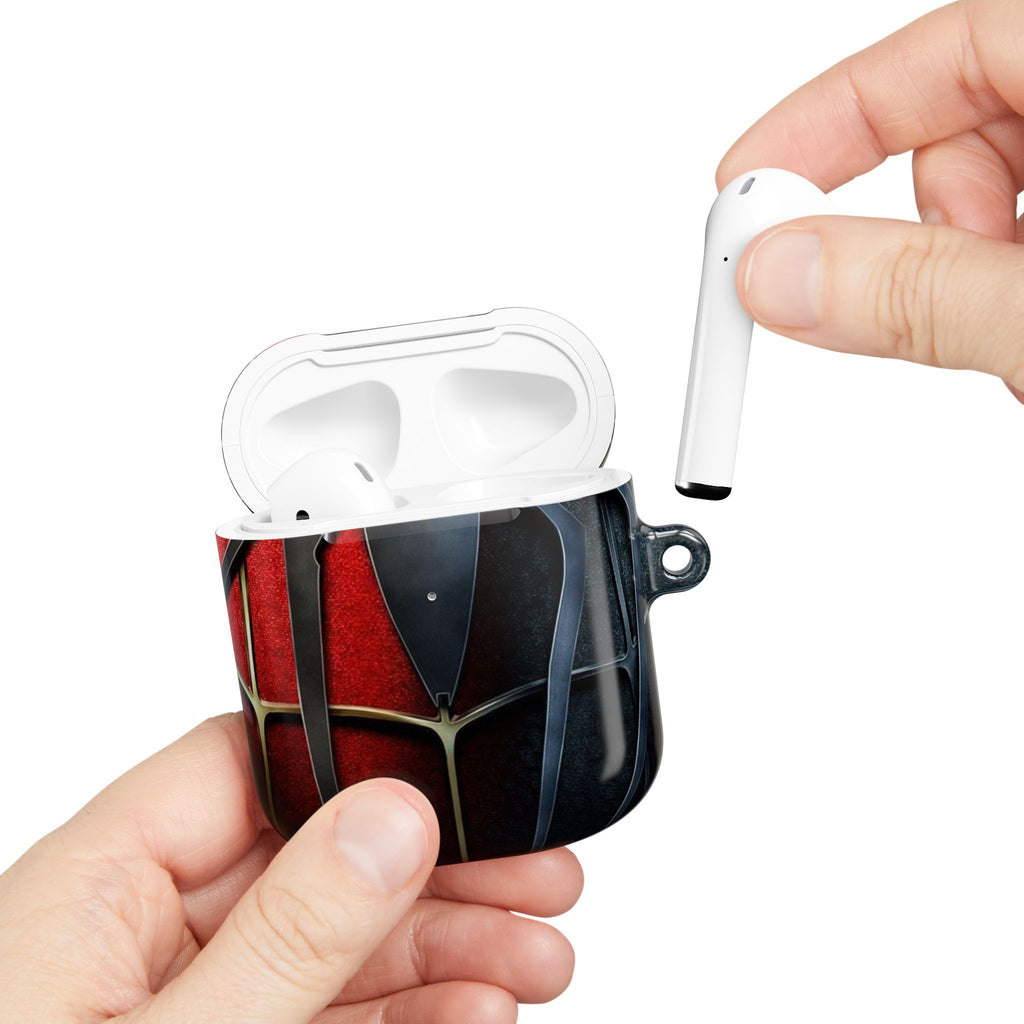 Spider Web AirPod Case – Red & Black Superhero Design Protective Cover