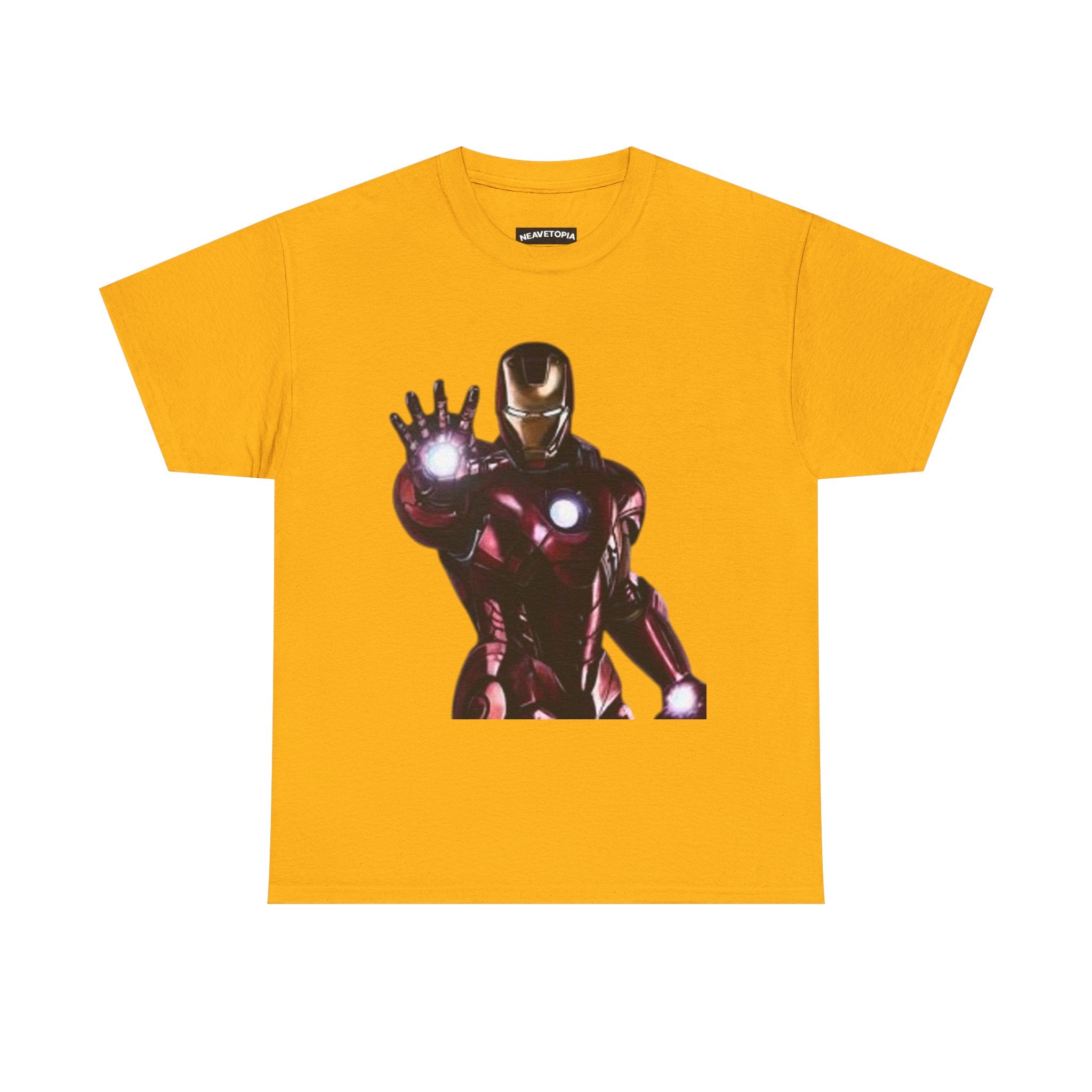 Iron Man Graphic Tee — Retro Superhero Chest Print T‑Shirt