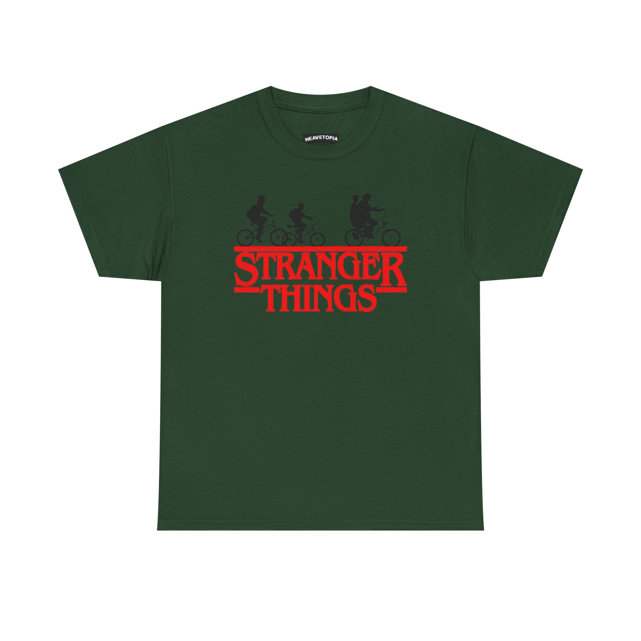 Stranger Things Retro Style Logo Bike Silhouette Tee