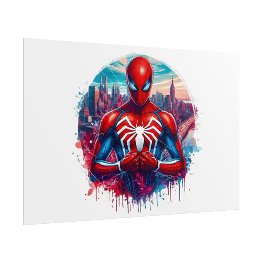 Spider-Man Cityscape poster | Rolled Poster | Splash Art Custom Background Color