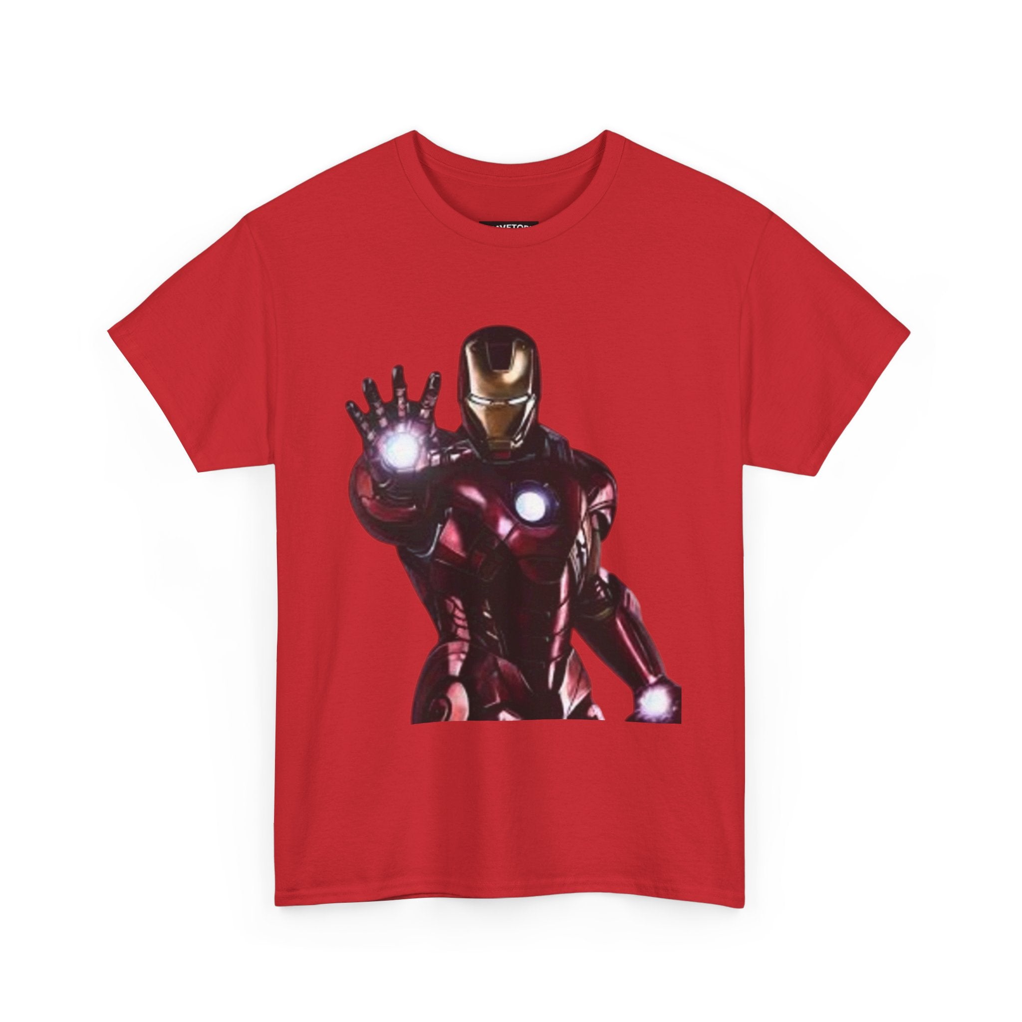Iron Man Graphic Tee — Retro Superhero Chest Print T‑Shirt