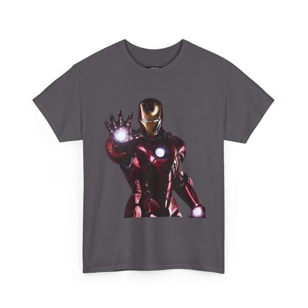 Iron Man Graphic Tee — Retro Superhero Chest Print T‑Shirt