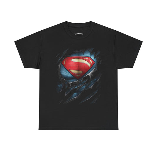 Superman Silhouette Ripped T‑Shirt — Minimal Dark Hero Graphic Tee