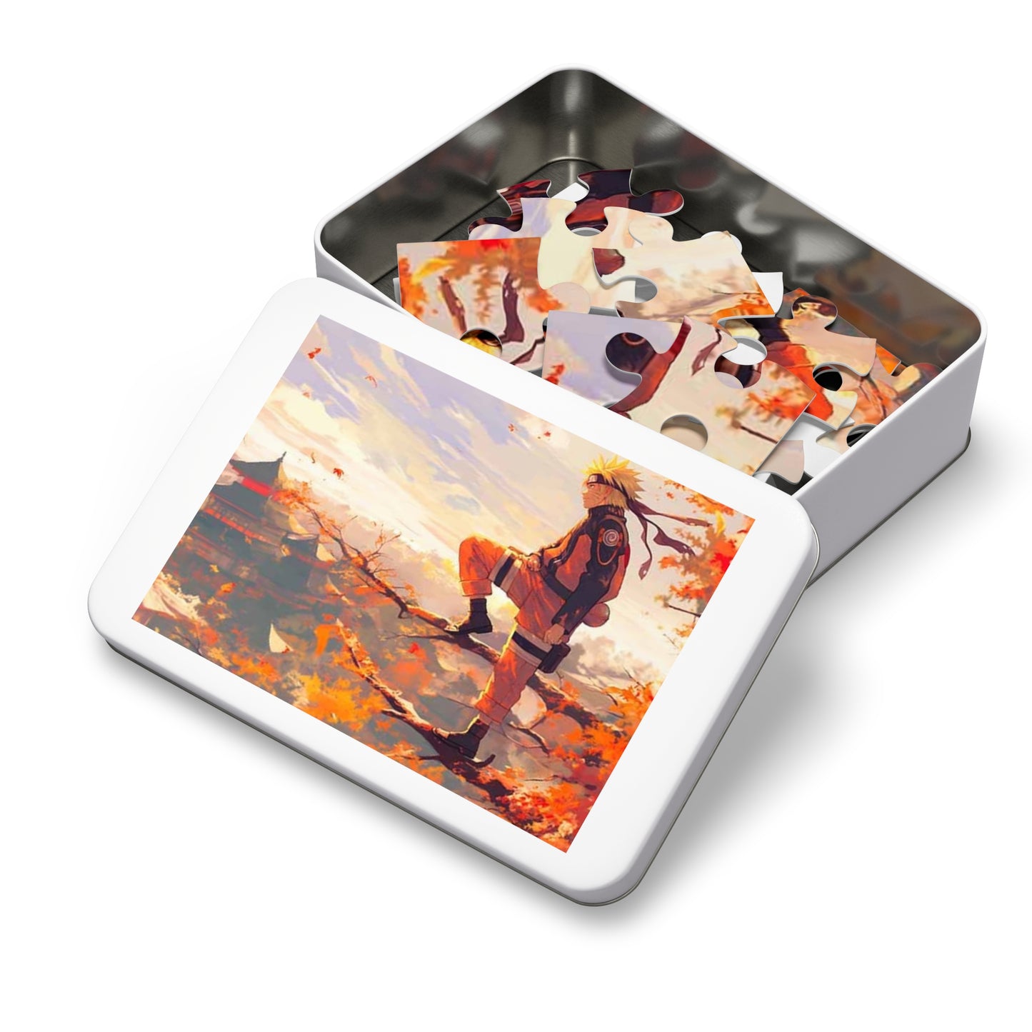 Naruto Autumn Scene Jigsaw Puzzle with Tin —  Anime Puzzle Gift