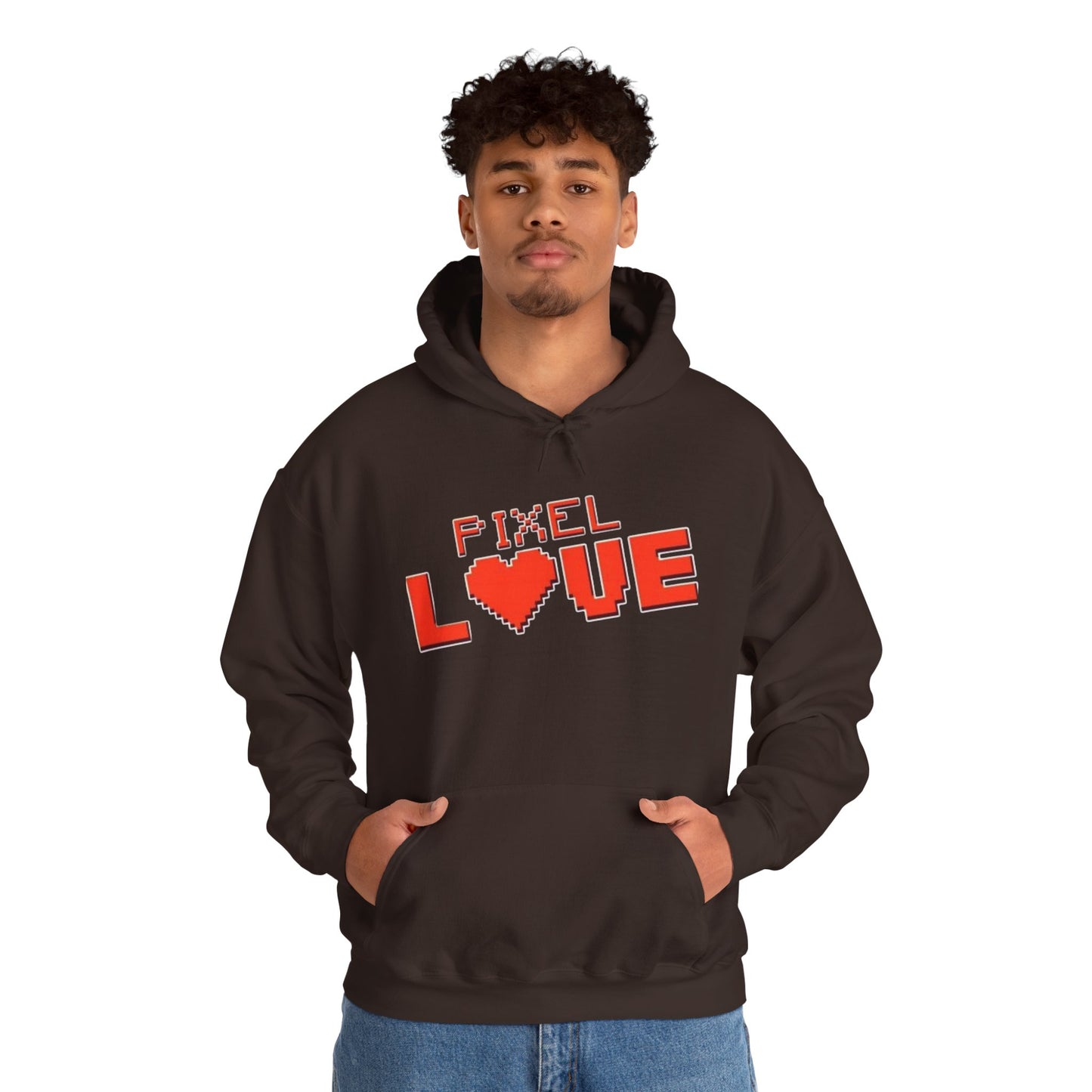 Pixel Love Hoodie – Retro 8-Bit Herz Gamer Valentinstags-Sweatshirt