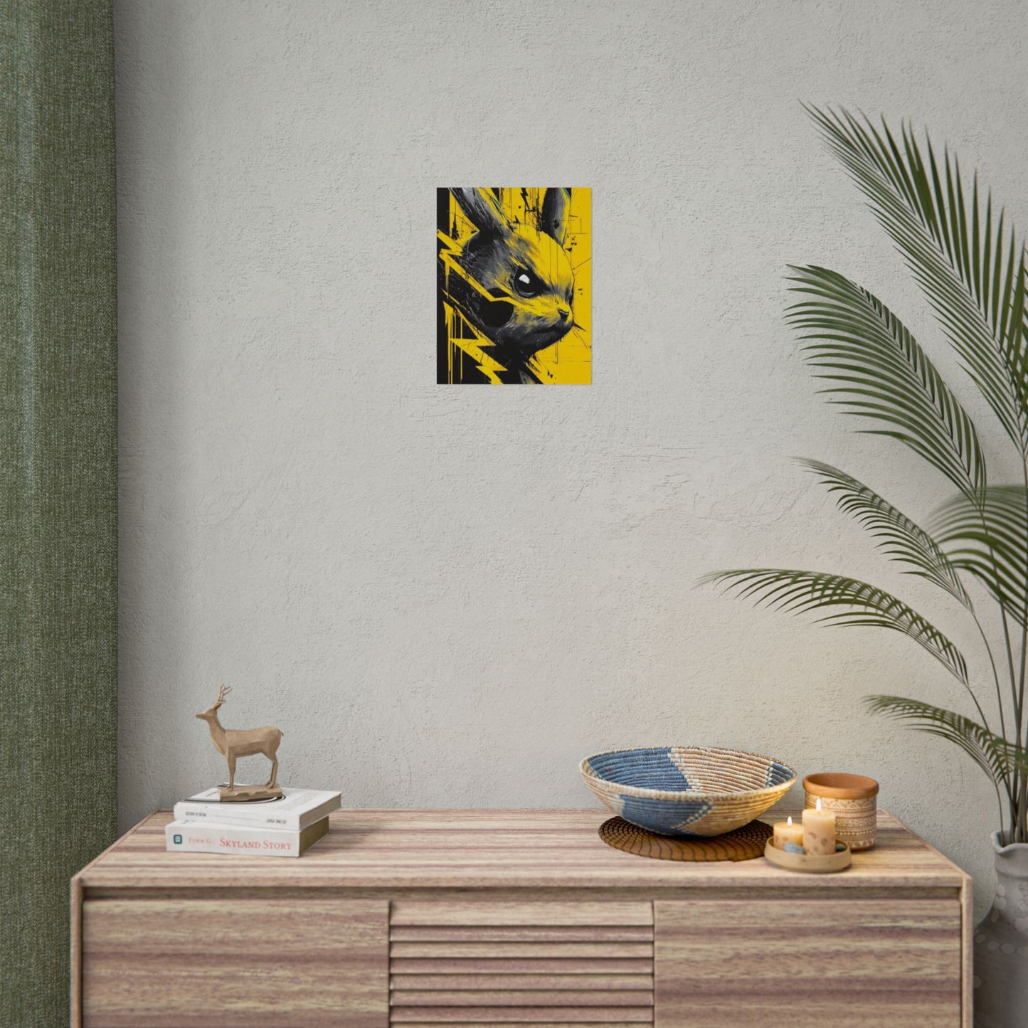 Elektrisches Pika-Kunstposter – Gelber Blitz Anime-Wanddruck