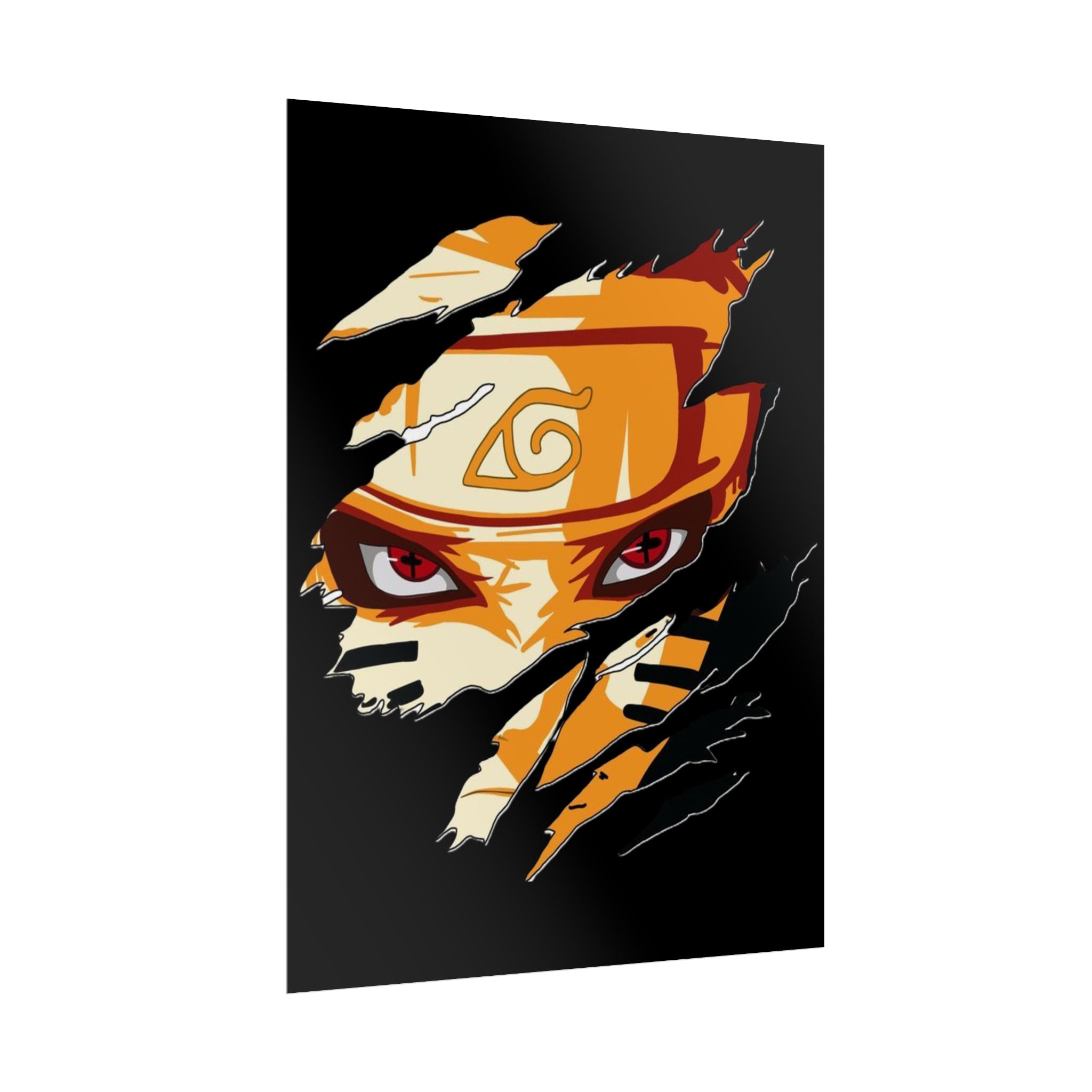 Naruto Scratch Effect Art Poster – Dynamic Anime Wall Print (Rolled Poster)
