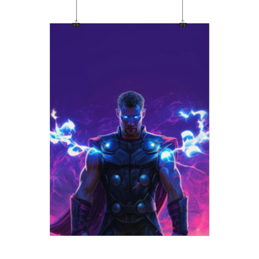 Thor Lightning Poster — Marvel Vibrant Superhero Wall Art (Rolled Poster)