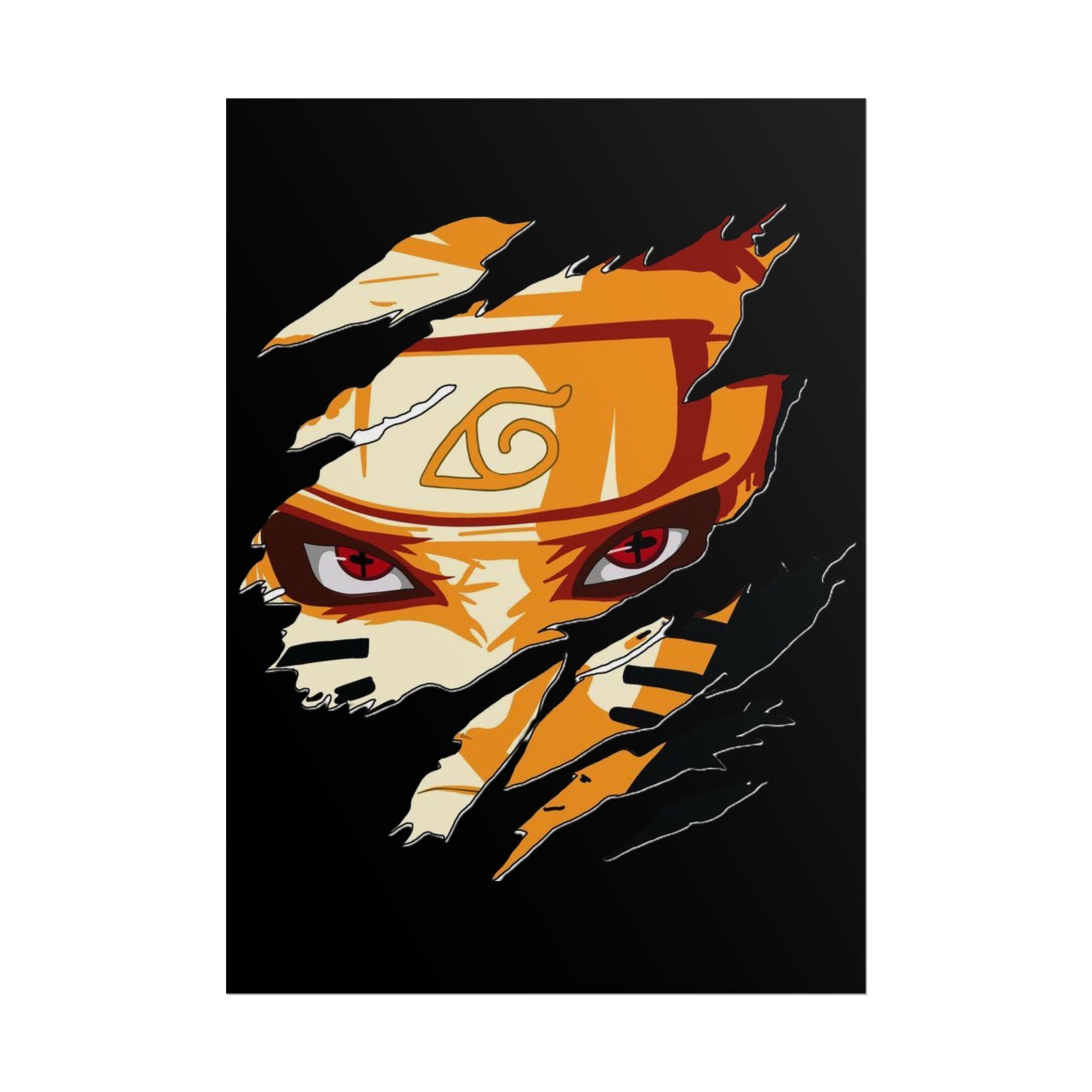 Naruto Scratch Effect Art Poster – Dynamic Anime Wall Print (Rolled Poster)