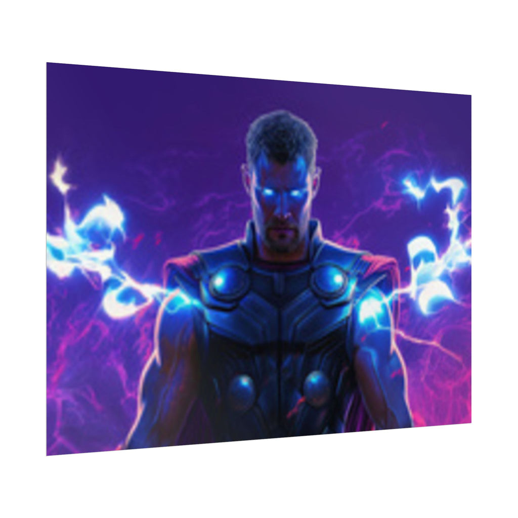 Thor Lightning Poster — Marvel Vibrant Superhero Wall Art (Rolled Poster)