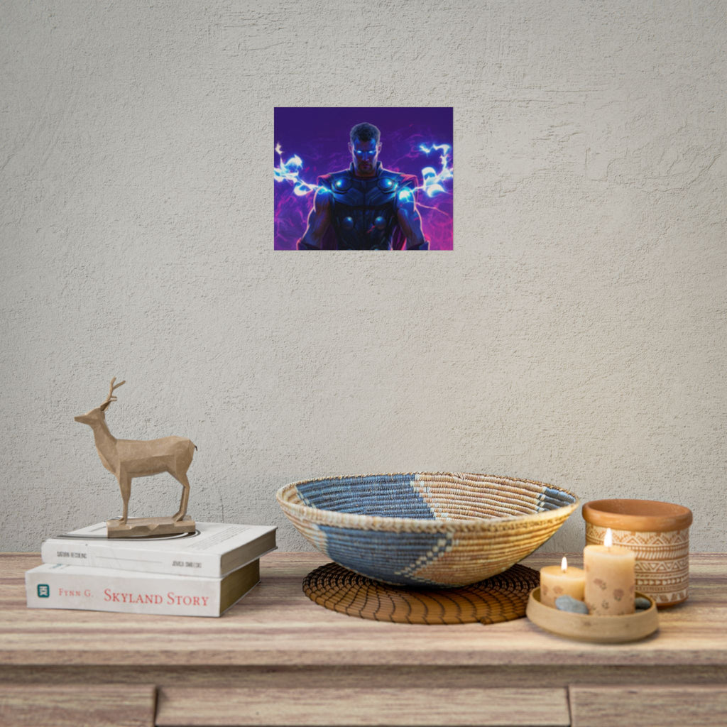 Thor Lightning Poster — Marvel Vibrant Superhero Wall Art (Rolled Poster)