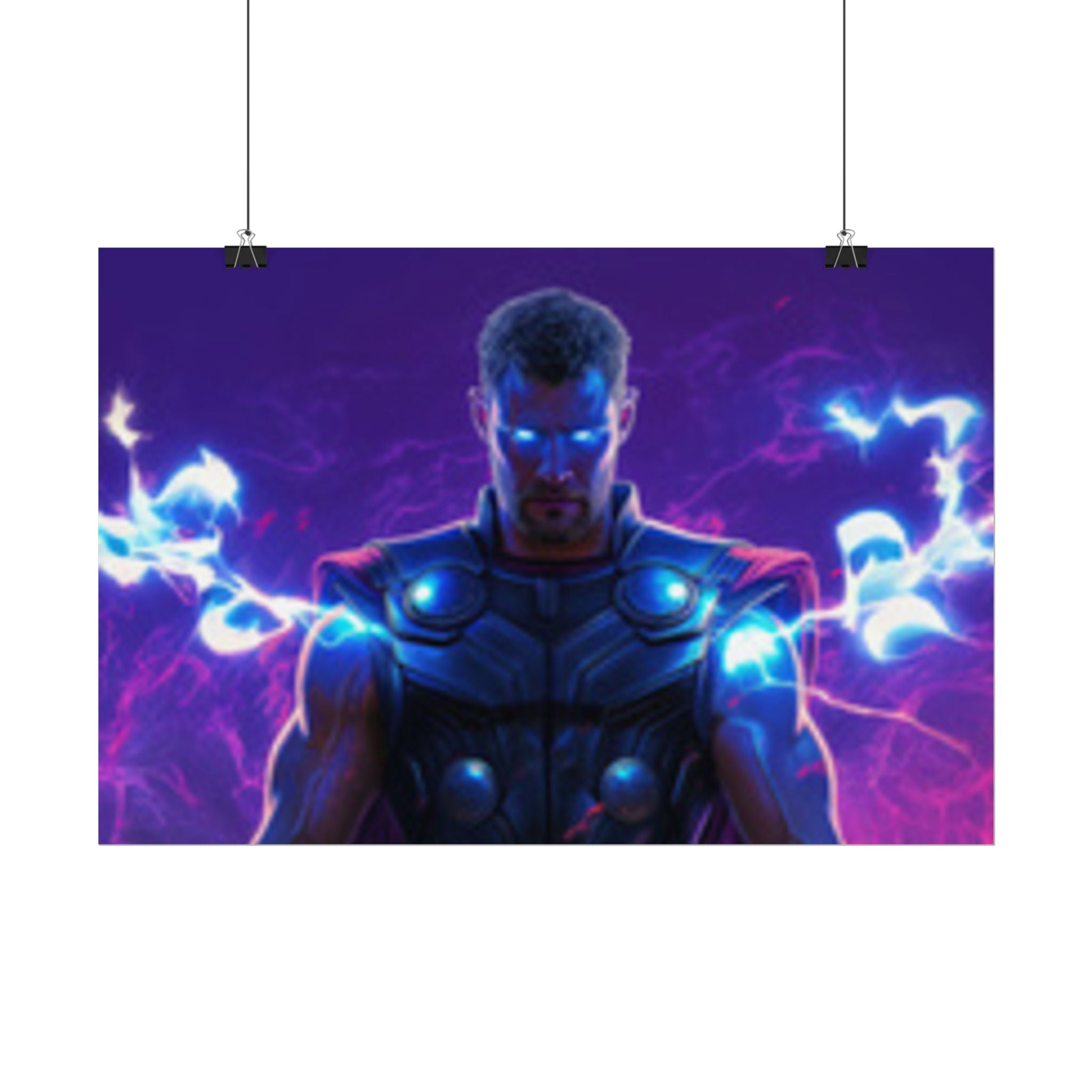 Thor Lightning Poster — Marvel Vibrant Superhero Wall Art (Rolled Poster)