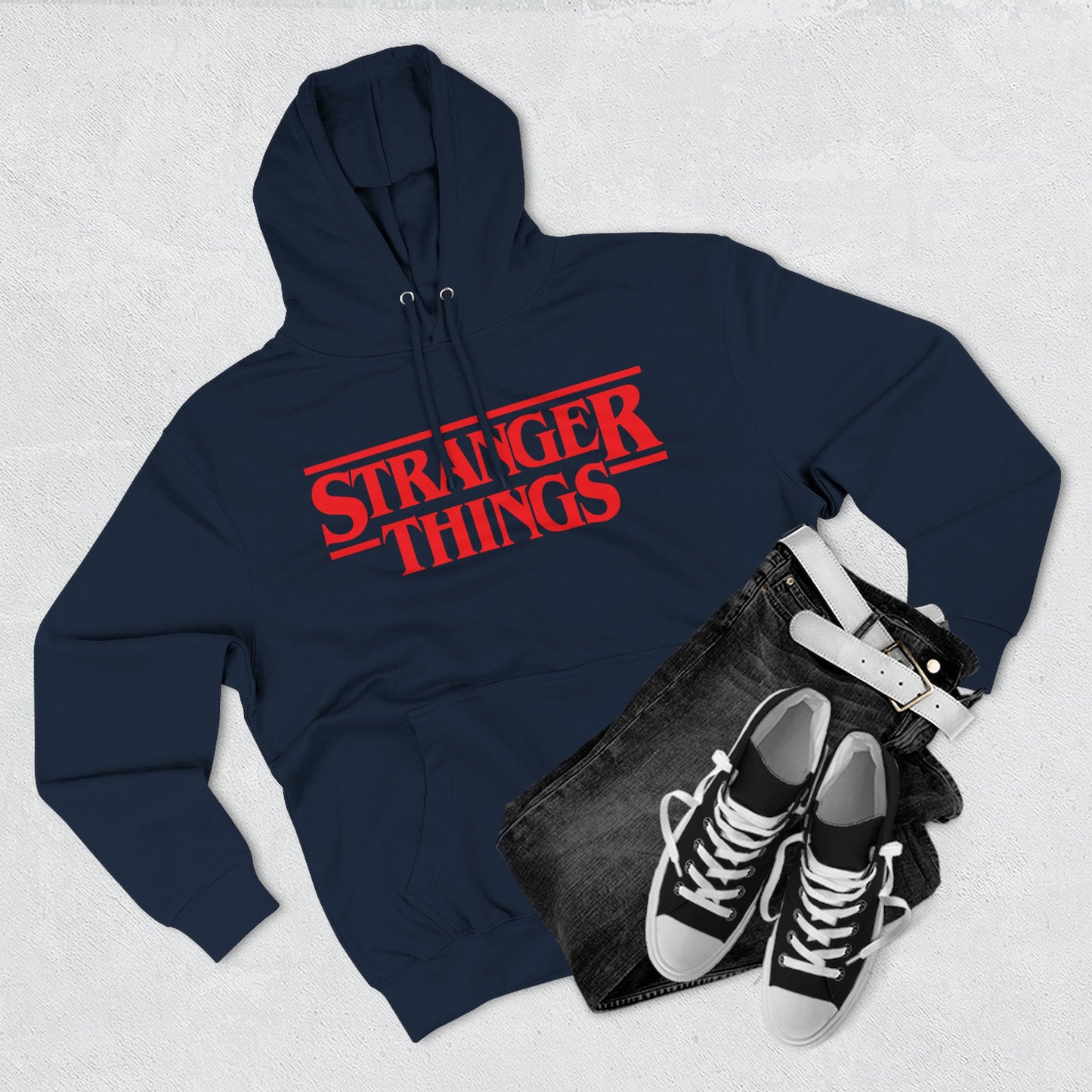 Stranger Things Fleece-Kapuzenpullover – Retro Outline Logo Pullover