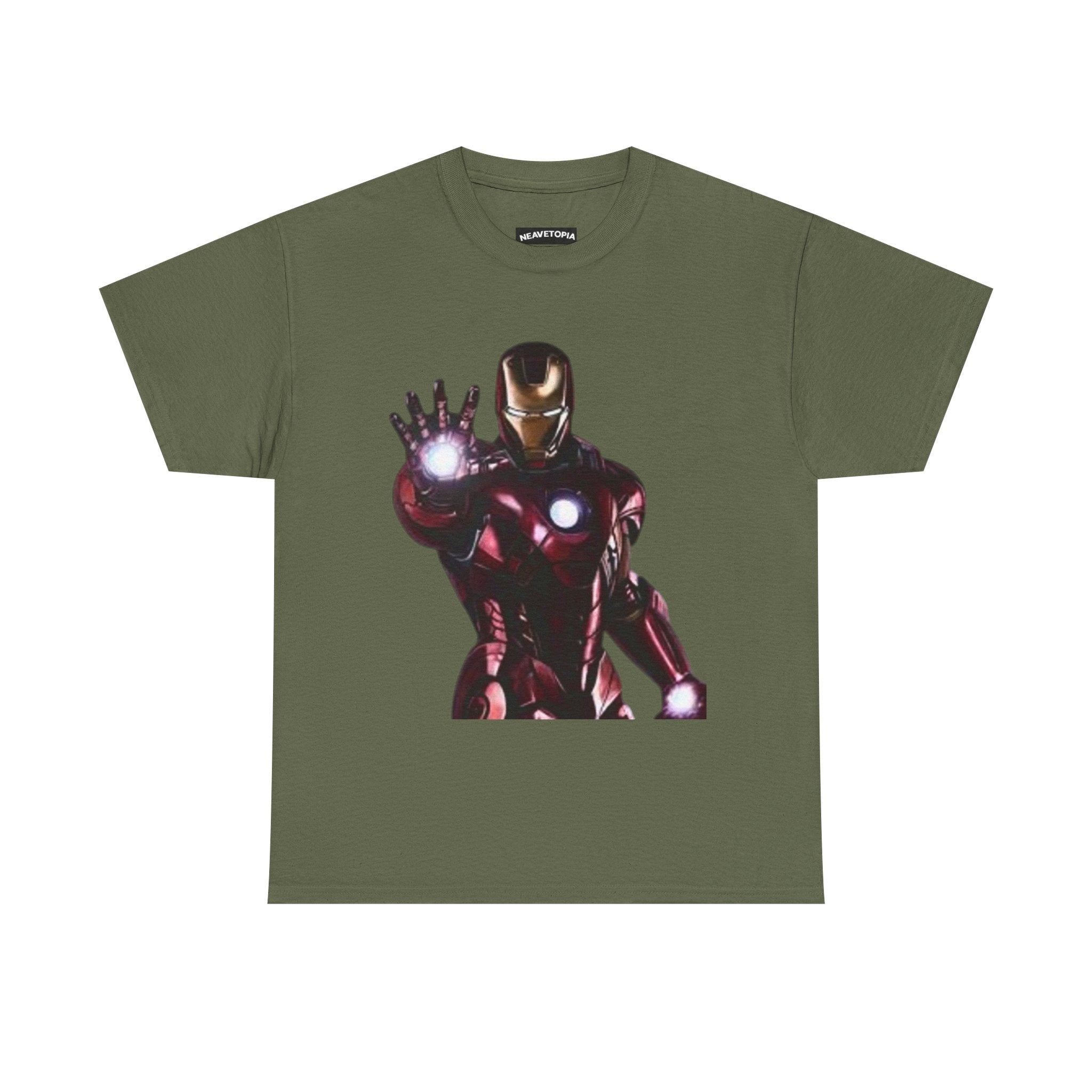 Iron Man Graphic Tee — Retro Superhero Chest Print T‑Shirt
