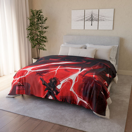 Stranger Things - Eddie Munson in Upside Down with Guitar - Throw Blanket