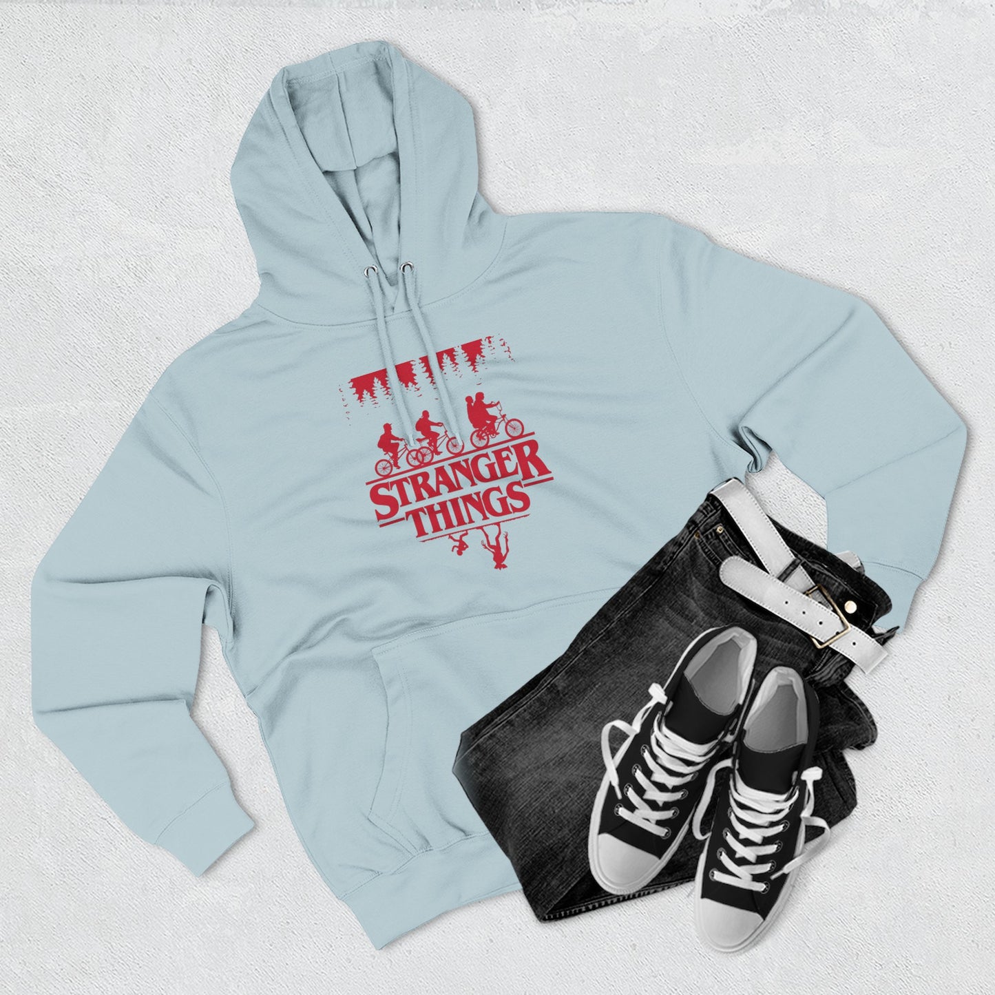 Stranger Things Fleece Hoodie – Retro-Umriss-Logo-Pullover