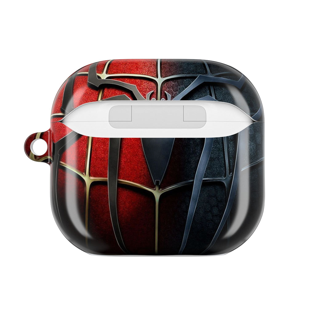 Spider Web AirPod Case – Red & Black Superhero Design Protective Cover