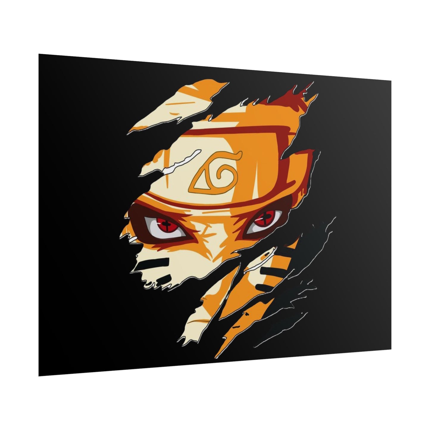 Naruto Scratch Effect Art Poster – Dynamic Anime Wall Print (Rolled Poster)