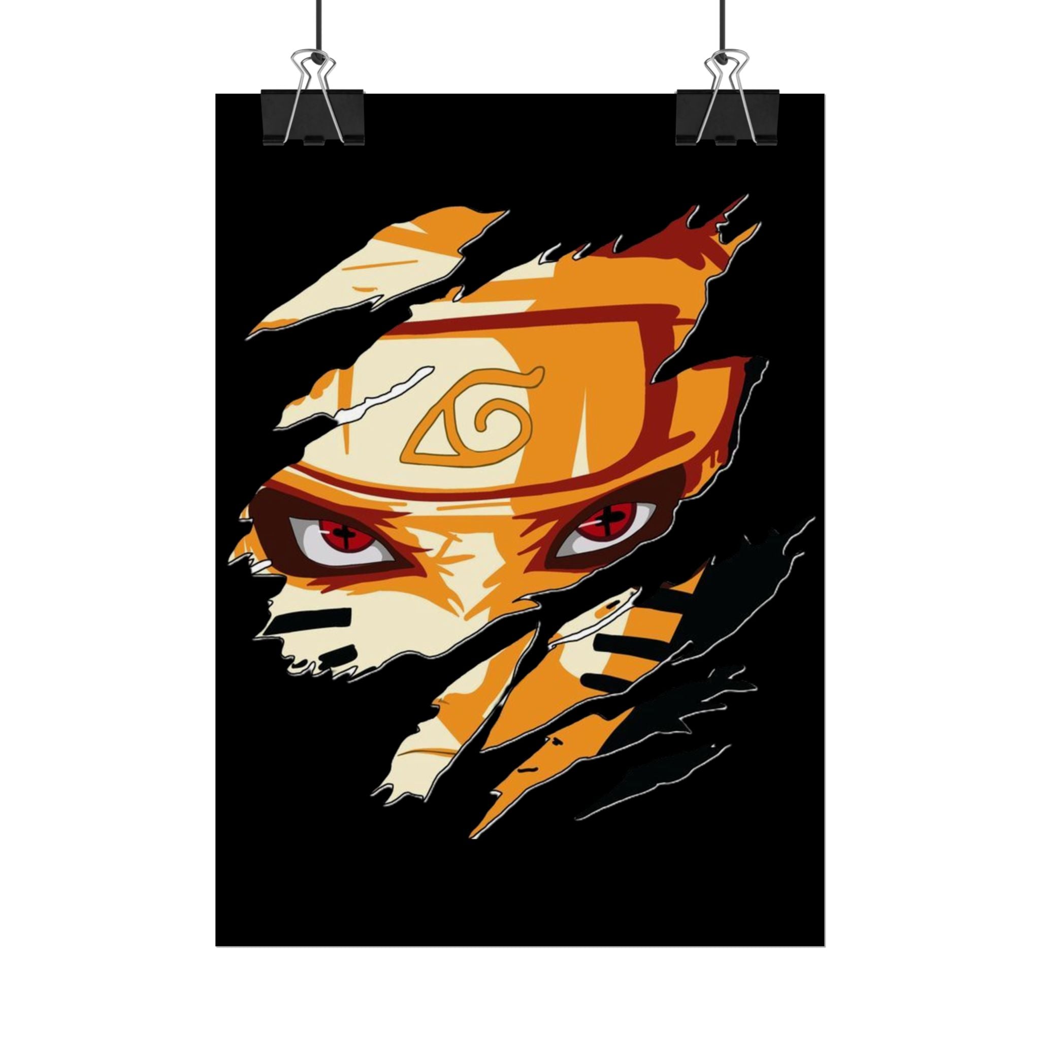 Naruto Scratch Effect Art Poster – Dynamic Anime Wall Print (Rolled Poster)