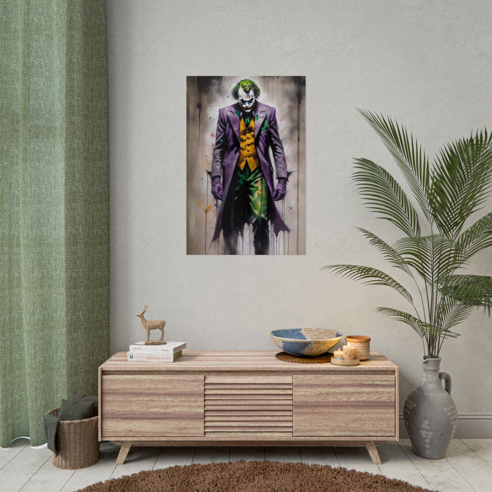 Joker Illustration Poster | Rolled Splash Art Print | Heath Ledger Joker