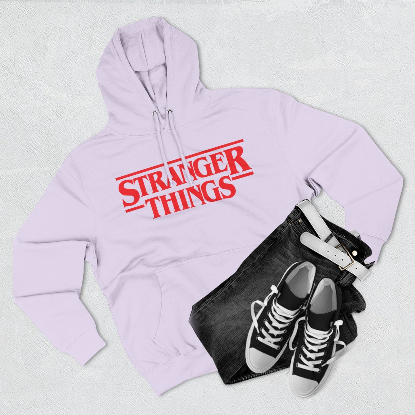 Stranger Things Fleece-Kapuzenpullover – Retro Outline Logo Pullover