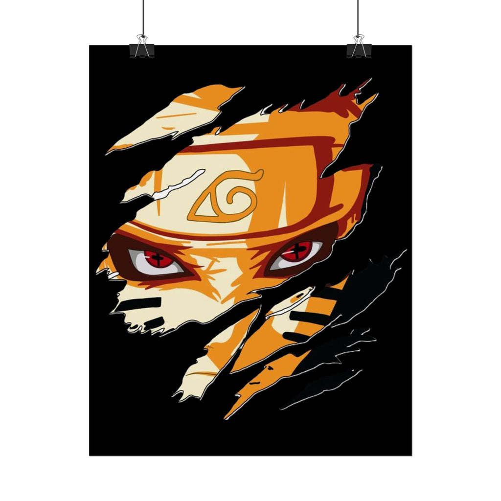 Naruto Scratch Effect Art Poster – Dynamic Anime Wall Print (Rolled Poster)
