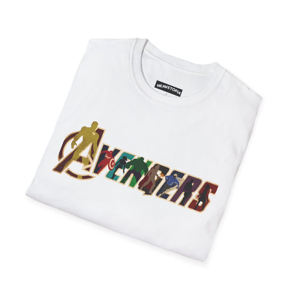 Avengers Logo T-Shirt — Marvel Hero Collage Graphic Tee