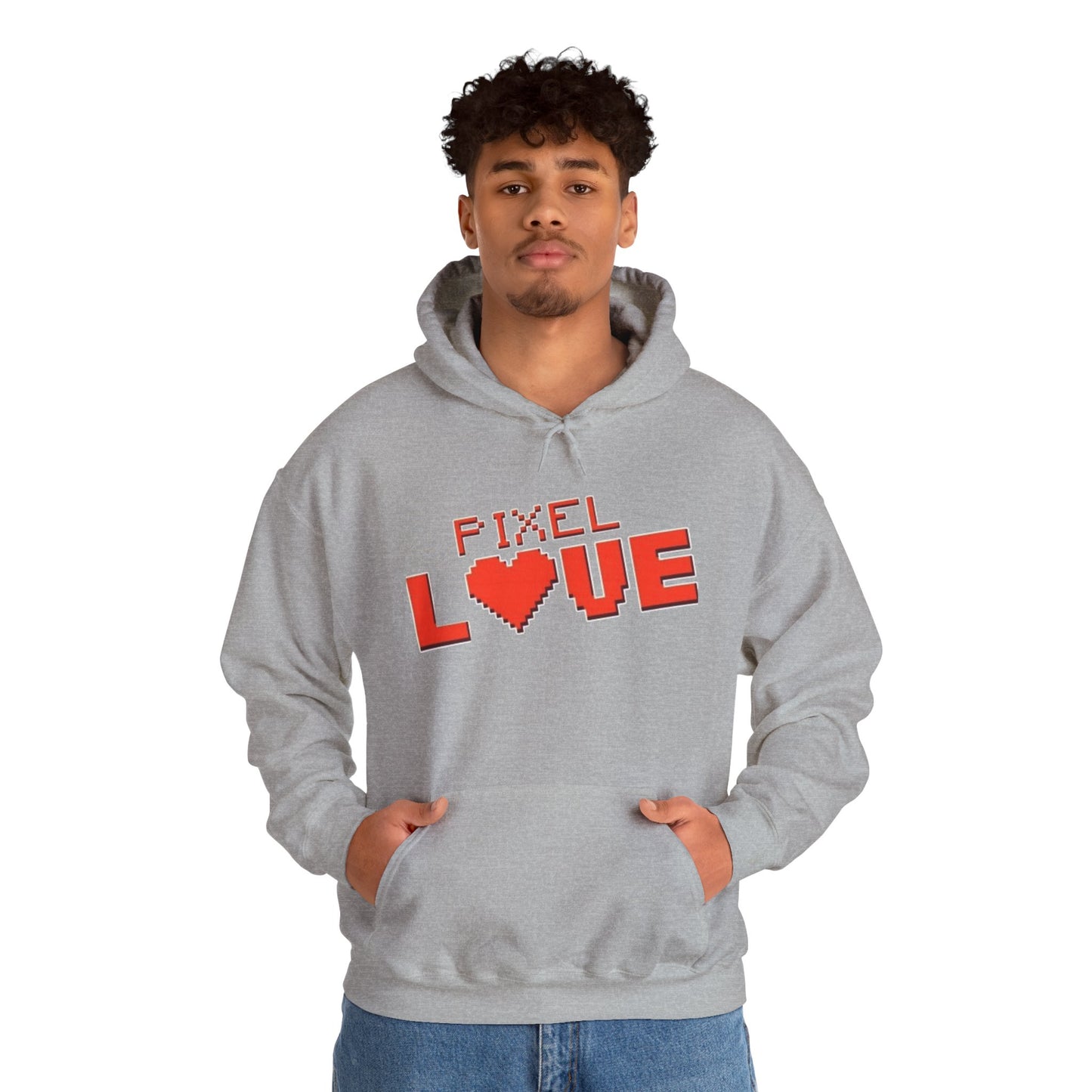 Pixel Love Hoodie – Retro 8-Bit Herz Gamer Valentinstags-Sweatshirt