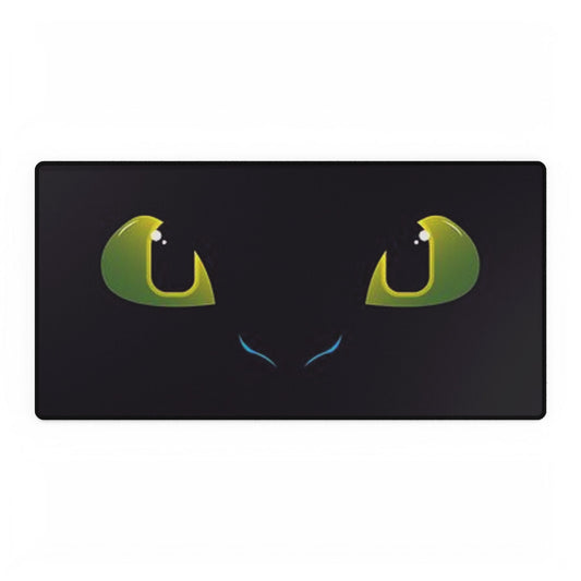 How to Train your Dragon Toothless — Large Black Gaming Mouse Pad with Glowing Green Eyes