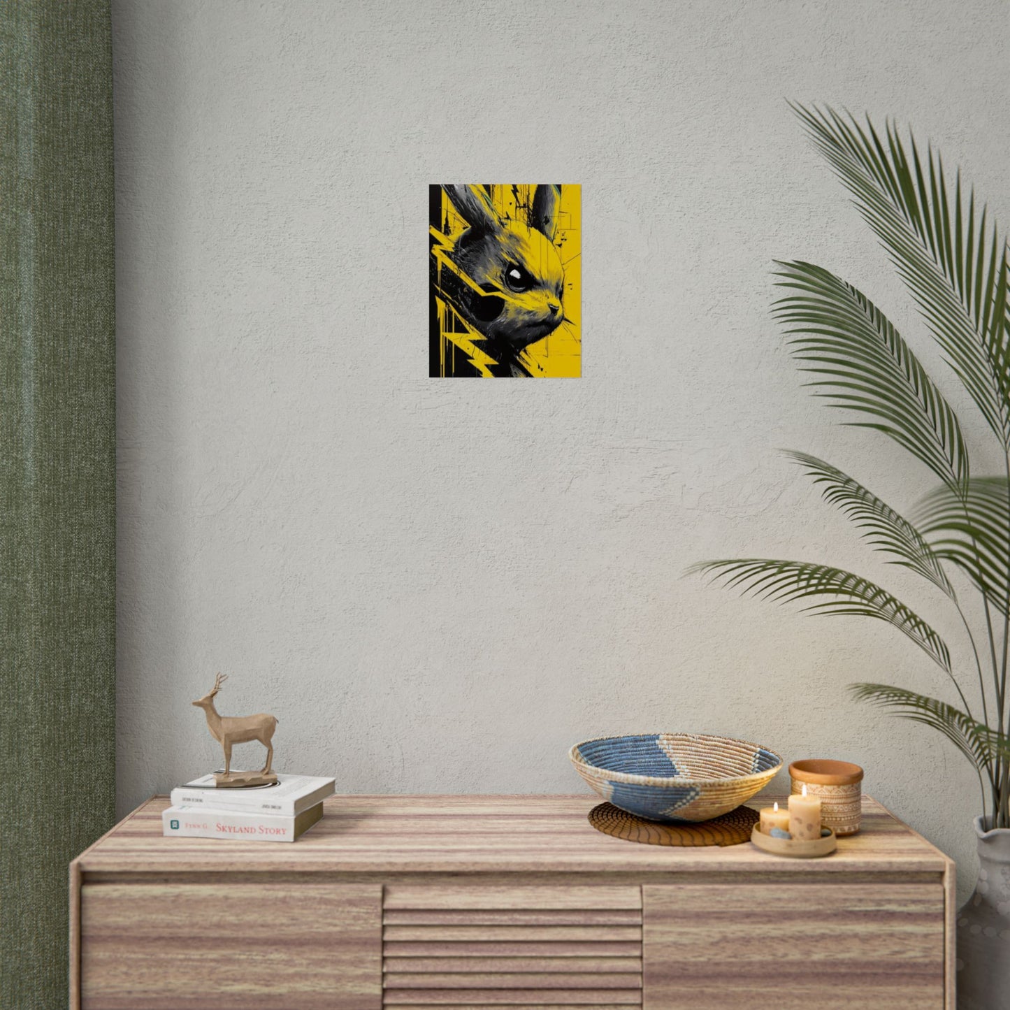 Elektrisches Pika-Kunstposter – Gelber Blitz Anime-Wanddruck