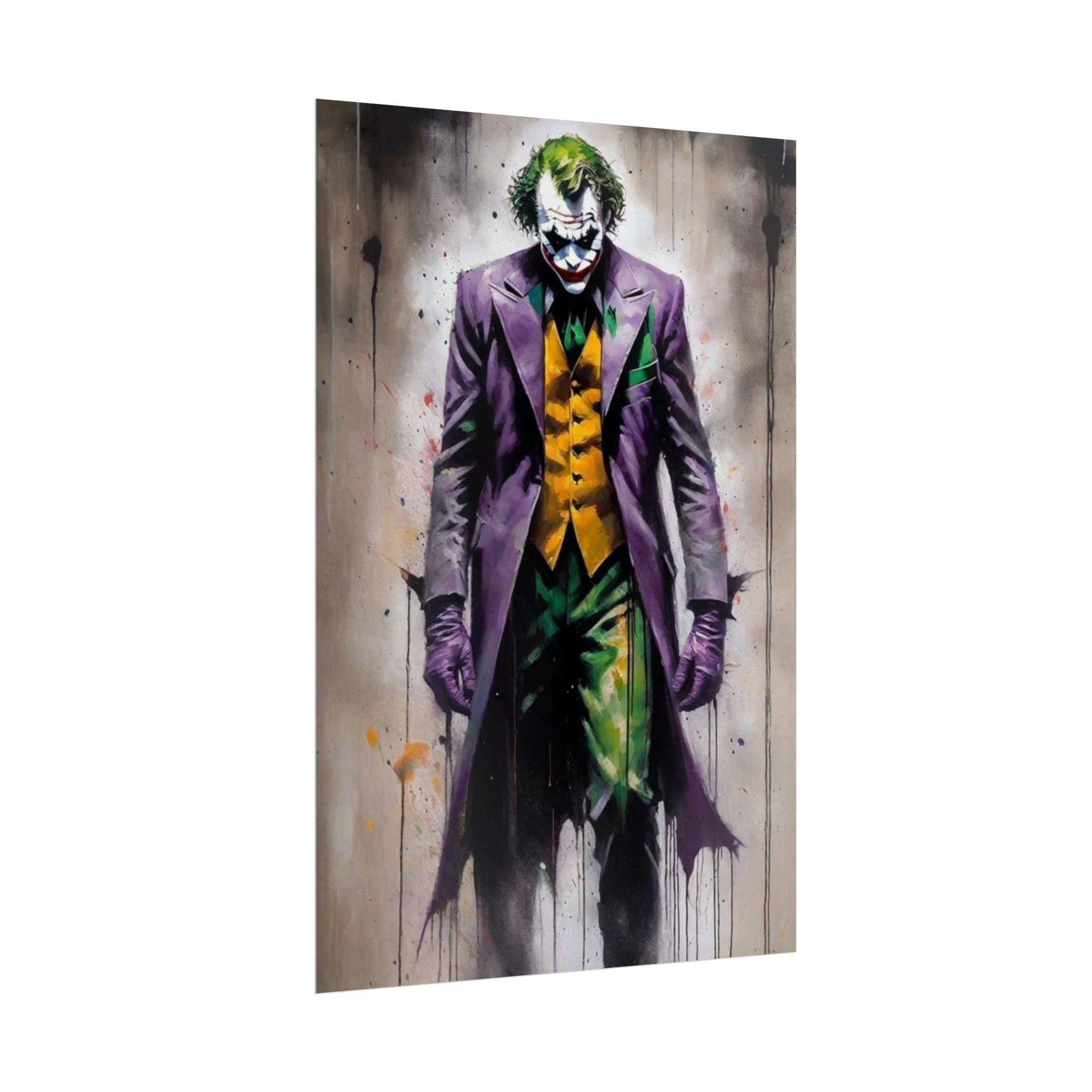 Joker Illustration Poster | Rolled Splash Art Print | Heath Ledger Joker