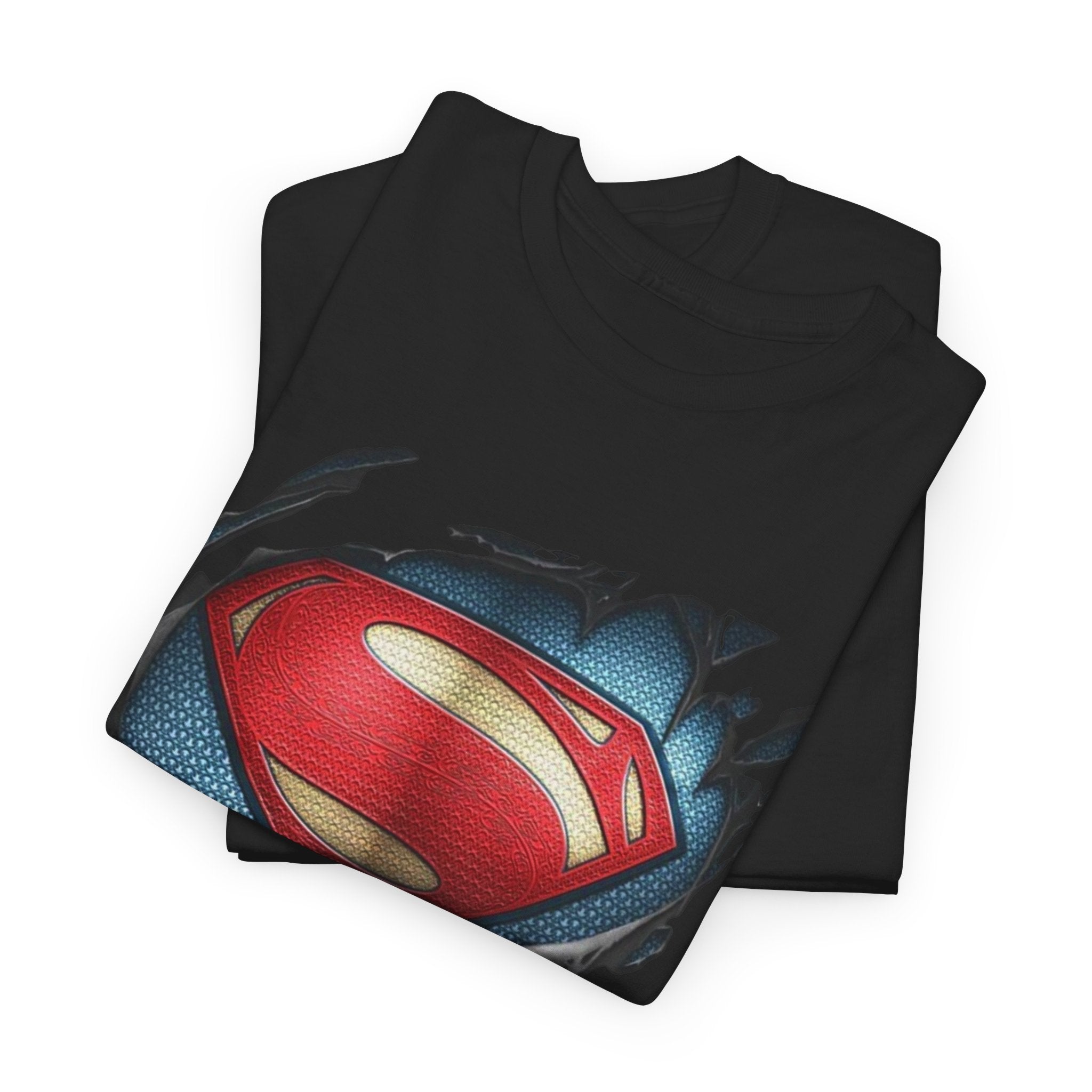 Superman Silhouette Ripped T‑Shirt — Minimal Dark Hero Graphic Tee