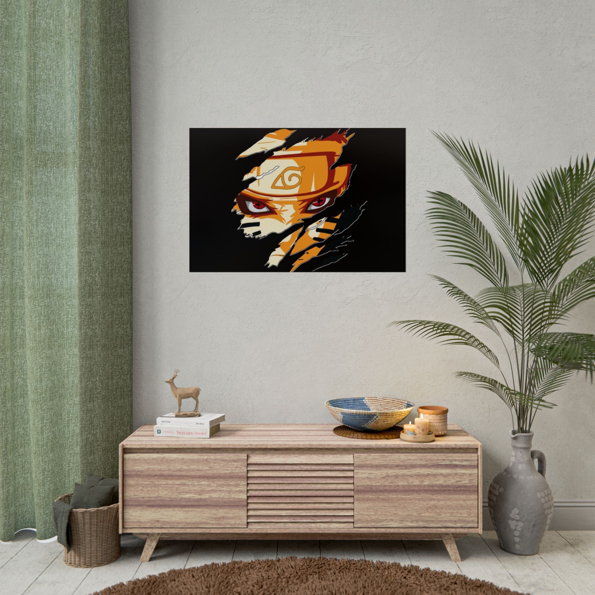 Naruto Scratch Effect Art Poster – Dynamic Anime Wall Print (Rolled Poster)