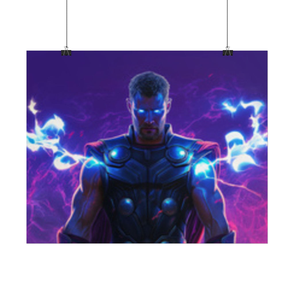 Thor Lightning Poster — Marvel Vibrant Superhero Wall Art (Rolled Poster)