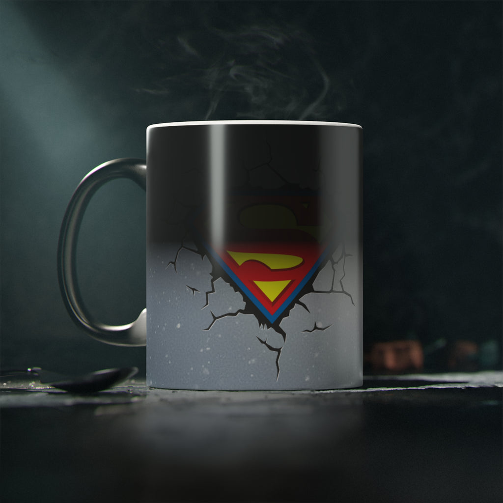 Superman Emblem Logo Mug | Cracked Wall Superman Style Magic Mug | Warm to reveal picture | Limited | Collector Edition