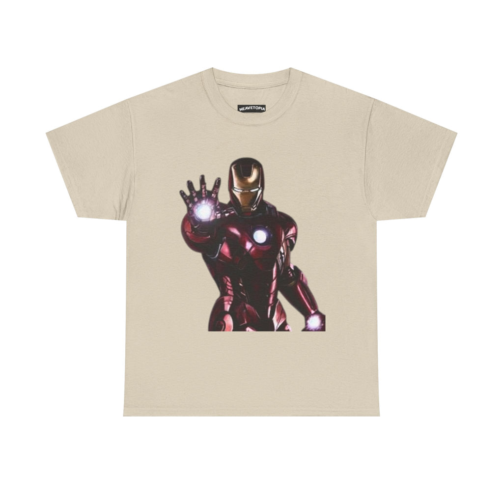 Iron Man Graphic Tee — Retro Superhero Chest Print T‑Shirt