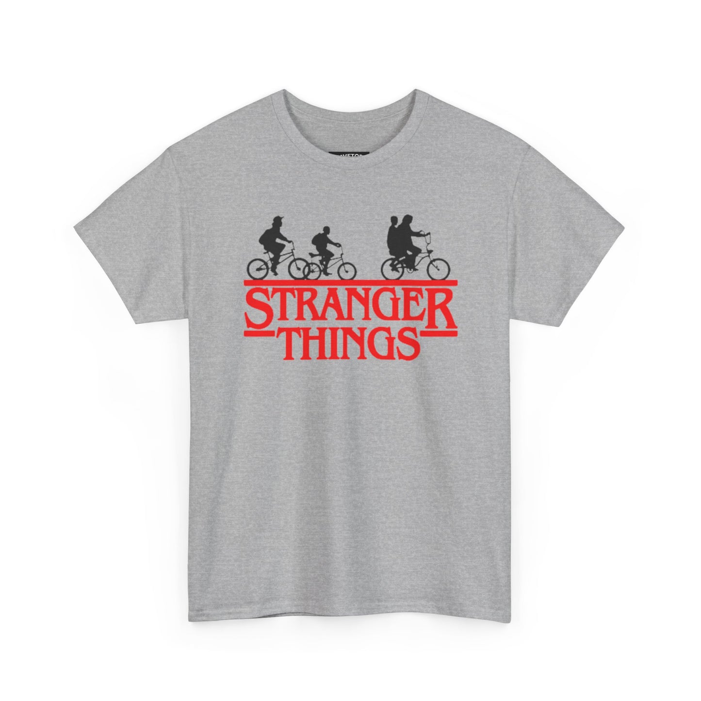 Stranger Things Retro Style Logo Bike Silhouette Tee