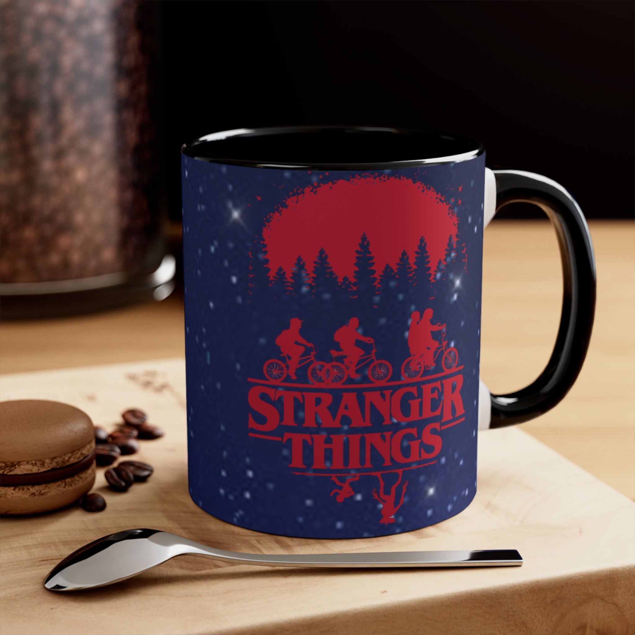 Stranger Things Accent Mug — Retro 80s Sci‑Fi Night Sky Design Demigorgon - Limited Edition