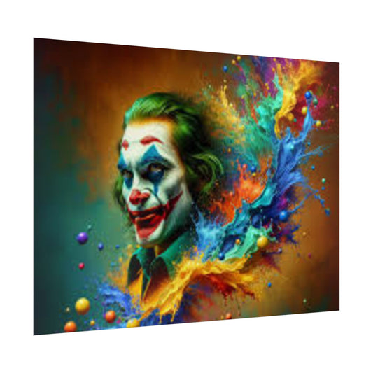 Colorful Joker Portrait Rolled Poster | Clown Face Art Print | The Joker Joaquin Phoenix