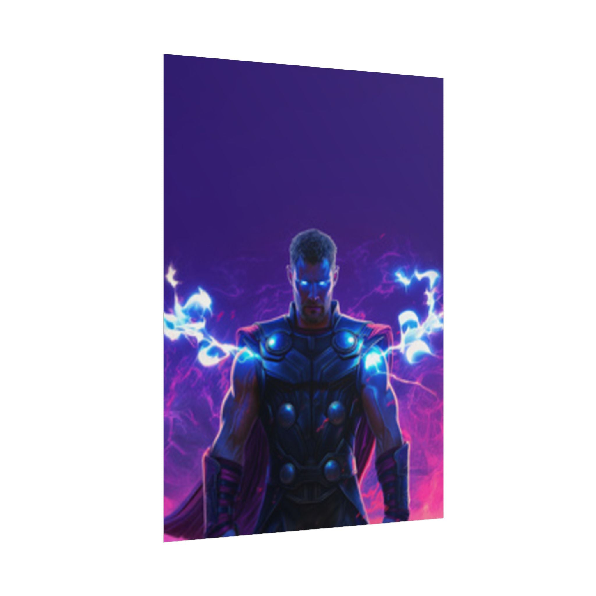 Thor Lightning Poster — Marvel Vibrant Superhero Wall Art (Rolled Poster)