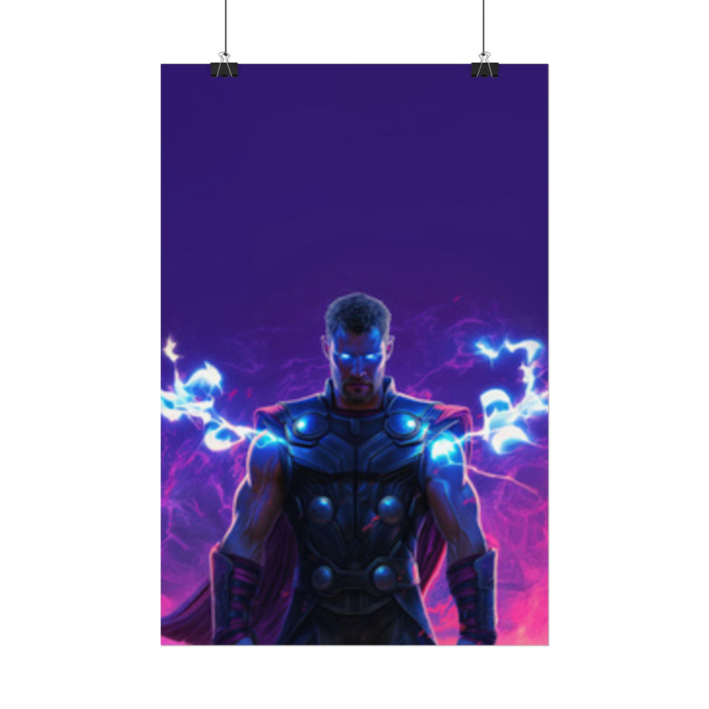 Thor Lightning Poster — Marvel Vibrant Superhero Wall Art (Rolled Poster)