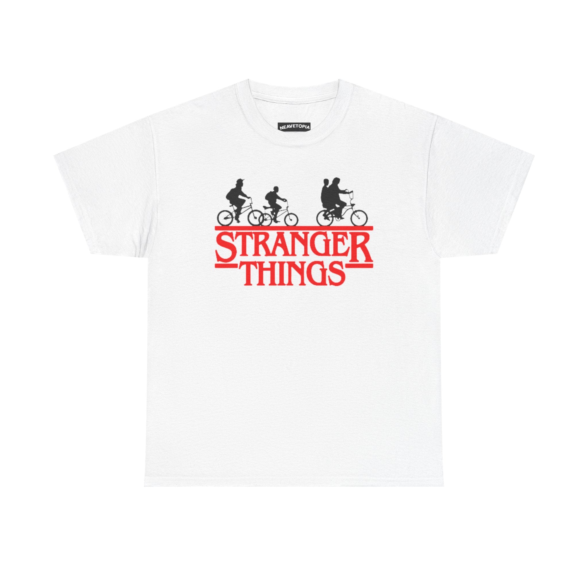 Stranger Things Retro Style Logo Bike Silhouette Tee
