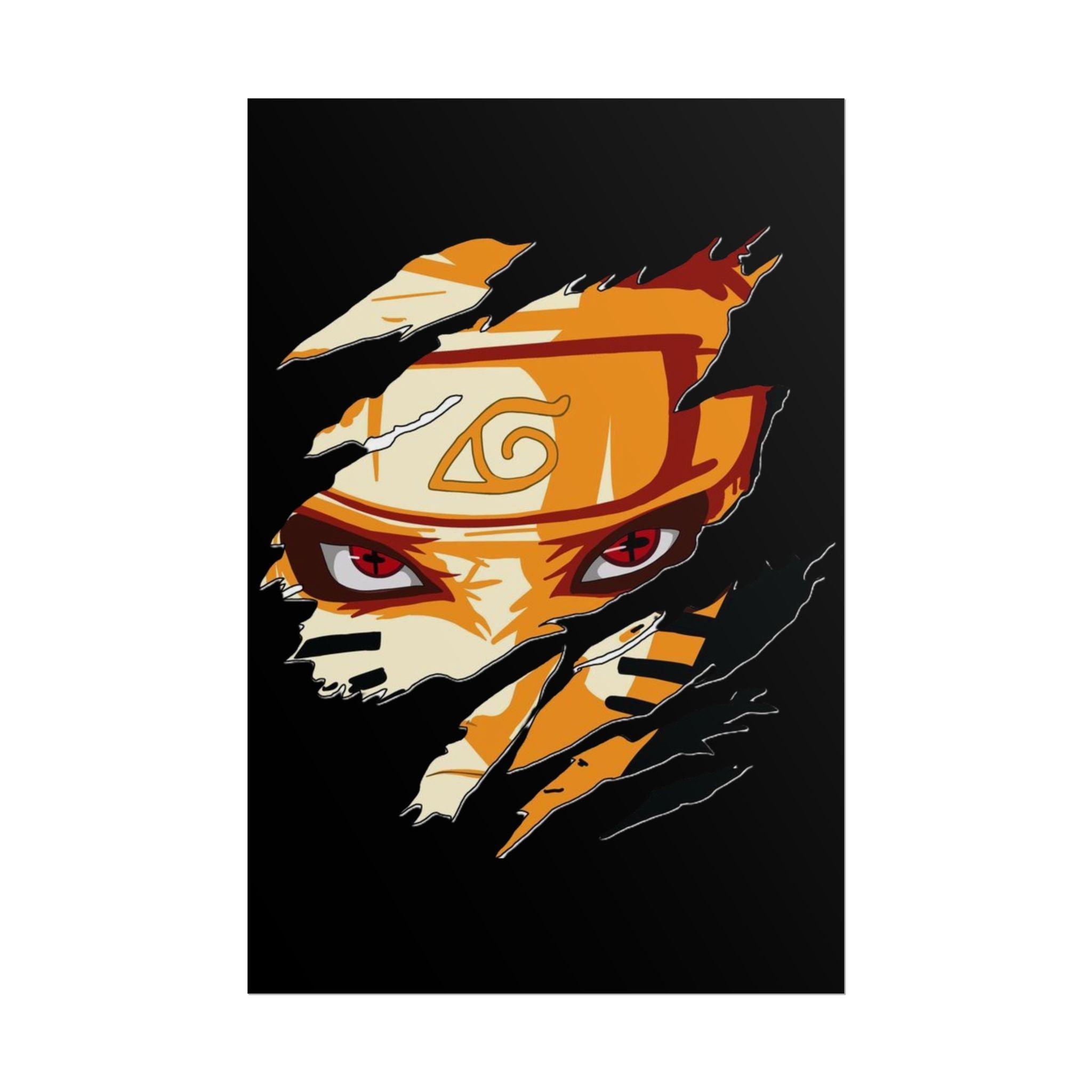 Naruto Scratch Effect Art Poster – Dynamic Anime Wall Print (Rolled Poster)