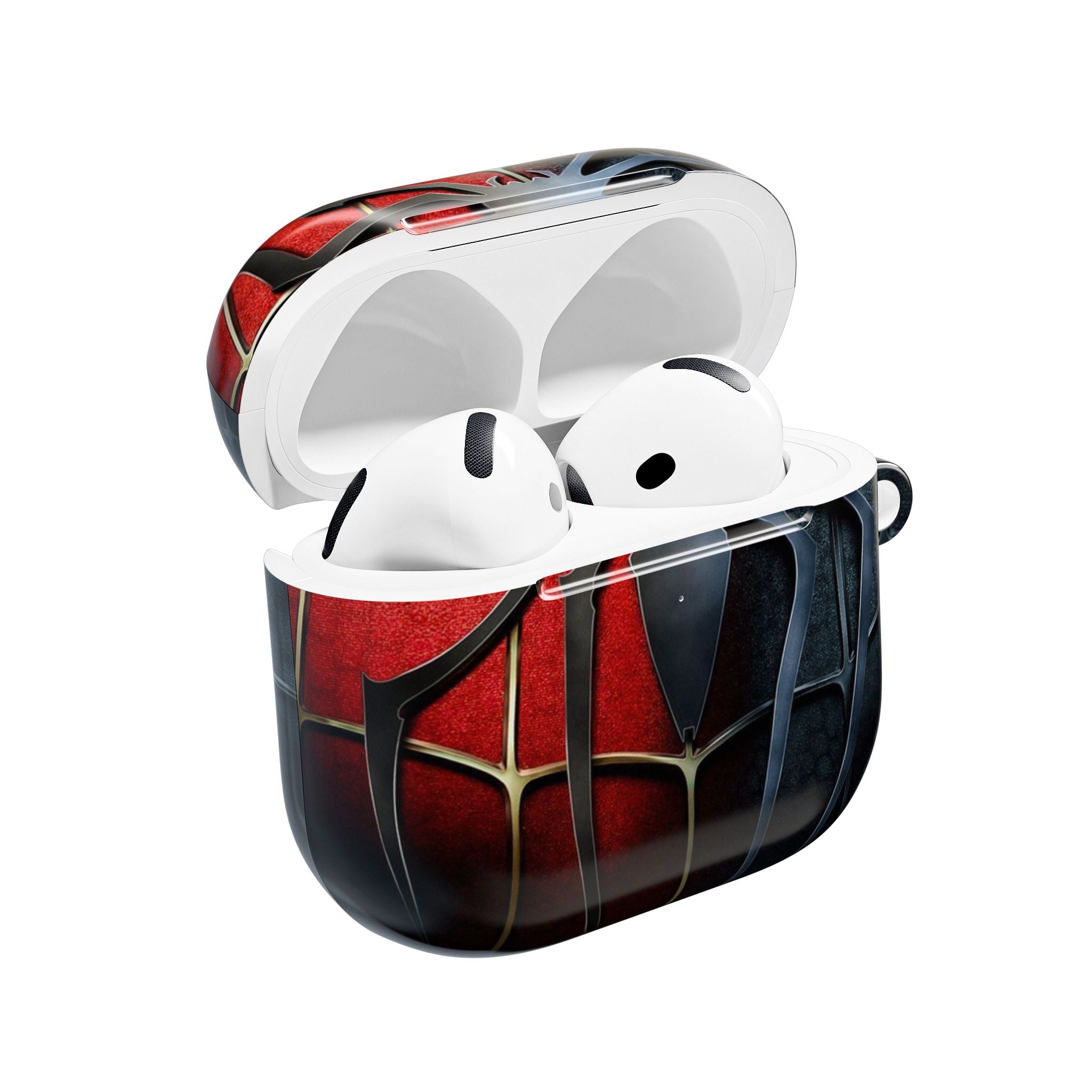 Spider Web AirPod Case – Red & Black Superhero Design Protective Cover