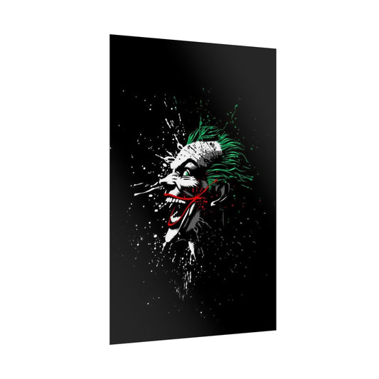 Joker Face Splash Art Rolled Poster | Dark Clown Portrait | The Joker Arkham City